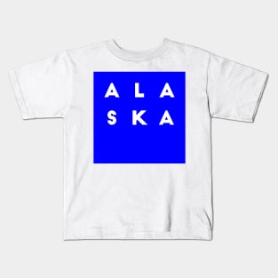 Alaska | Blue square letters Kids T-Shirt